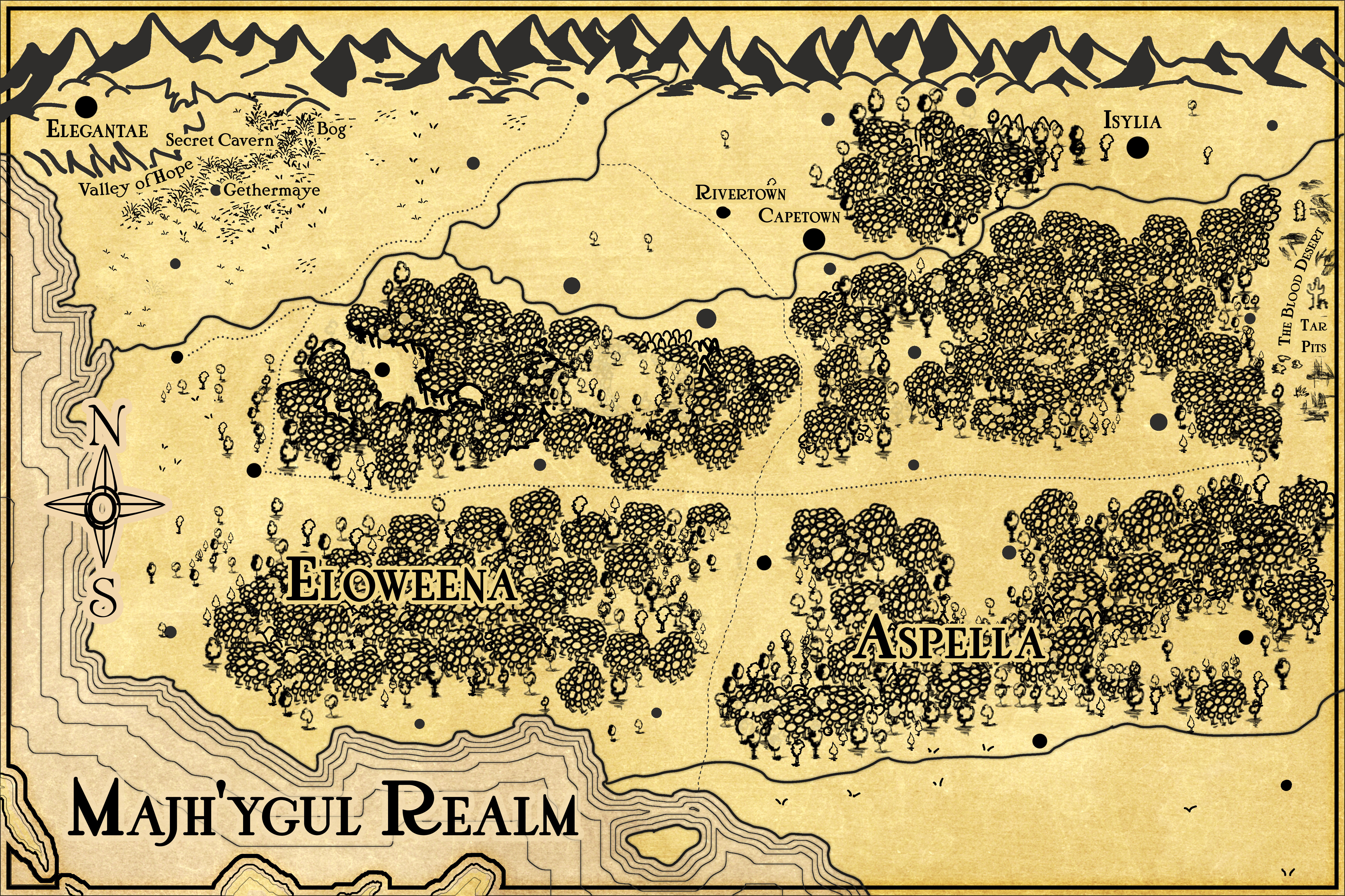 J.R.R. Tolkien Lord of the Rings inspired map insert for fantasy novel