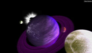 Demo of 3D planet maker purple ring planet science fiction concept art result
