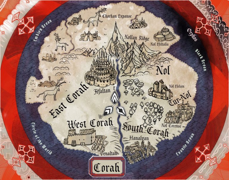 Corah T and O medieval style fantasy map