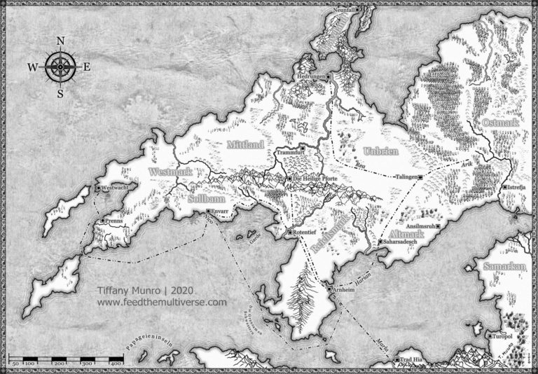 Black and White Country Map for Upcoming Novel by Max Schumann