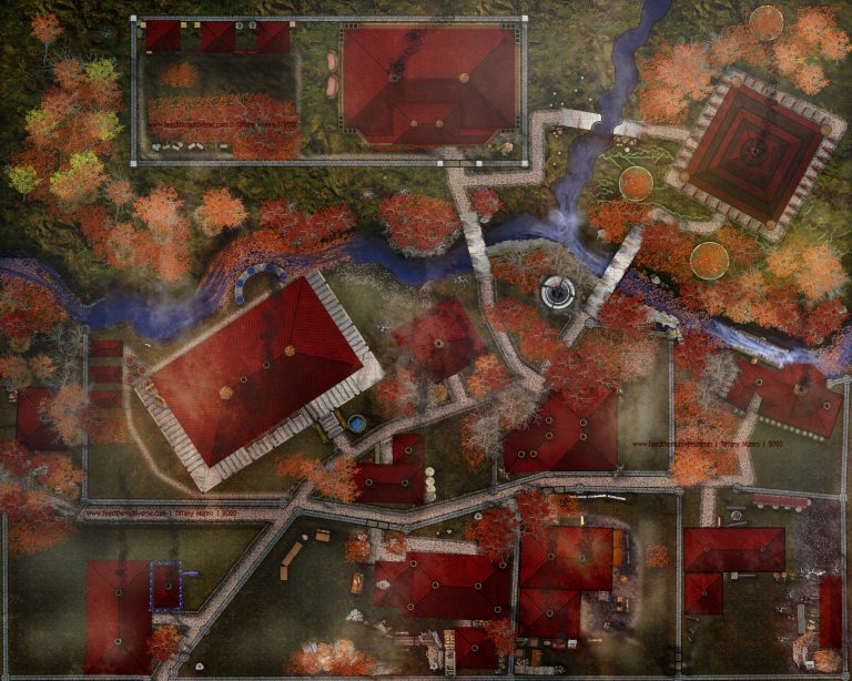 Small Asian Town Village Feudal Japan Japanese RPG setting battlemap Runequest