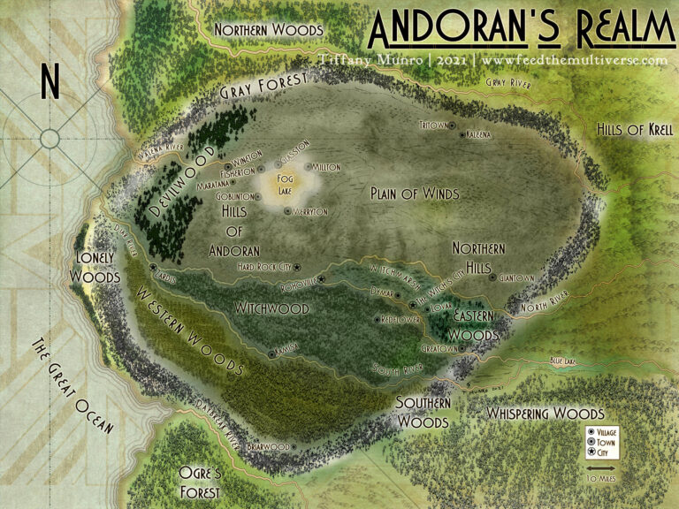 Andoran's Realm map for self published novel