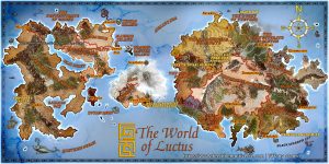 Fantasy Map of the World of Luctus Feed the Multiverse custom maps by Tiffany Munro