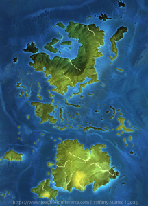 Anadli and Opic terrain map 3d Tiffany Munro Feed the Multiverse map of Carmen