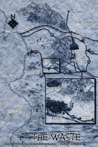 Helix Map of the post apocalyptic wastelands for novel by Tiffany Munro Feed the Multiverse Maps