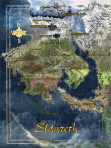 Map of Eldareth fantasy map by Tiffany Munro Feed the Multiverse maps get a custom map for your novel for your dungeons and dragons campaign gift for game master