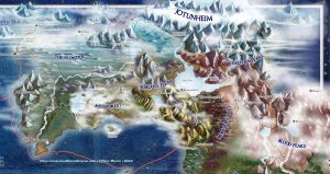 Map by Tiffany Munro fantasy cartography of the Kingdom of Aries gift for game master