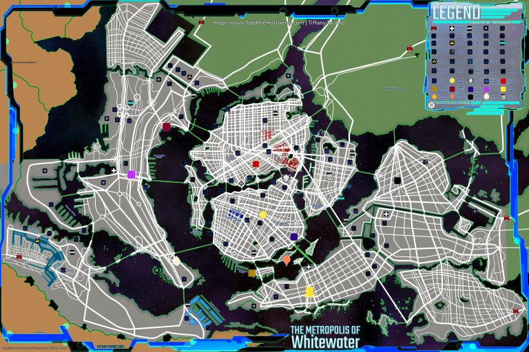 The Metropolis of Whitewater Cyberpunk City Map