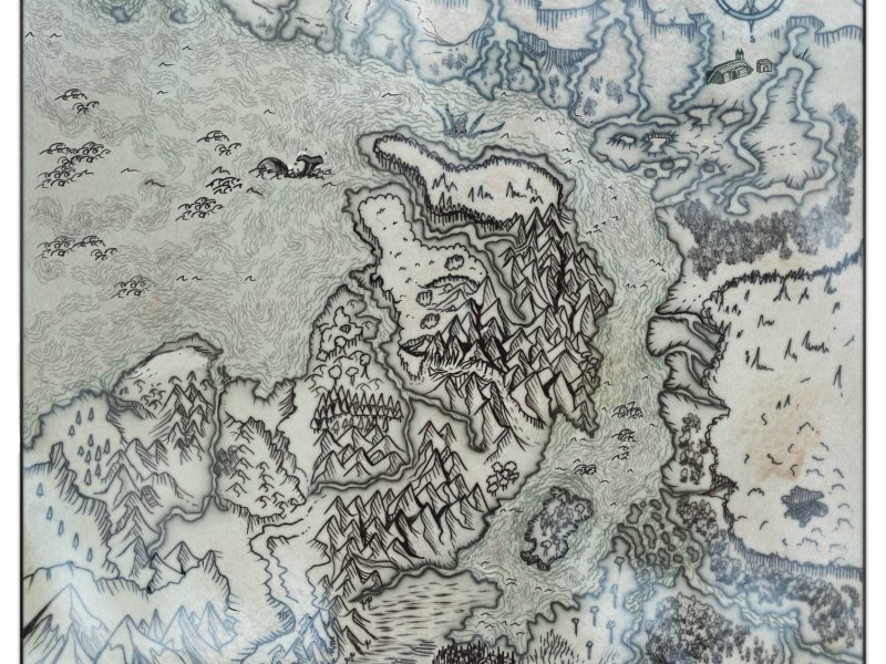 The Fallen: Fantasy Book Map and Cover Design for Peter J. Wood