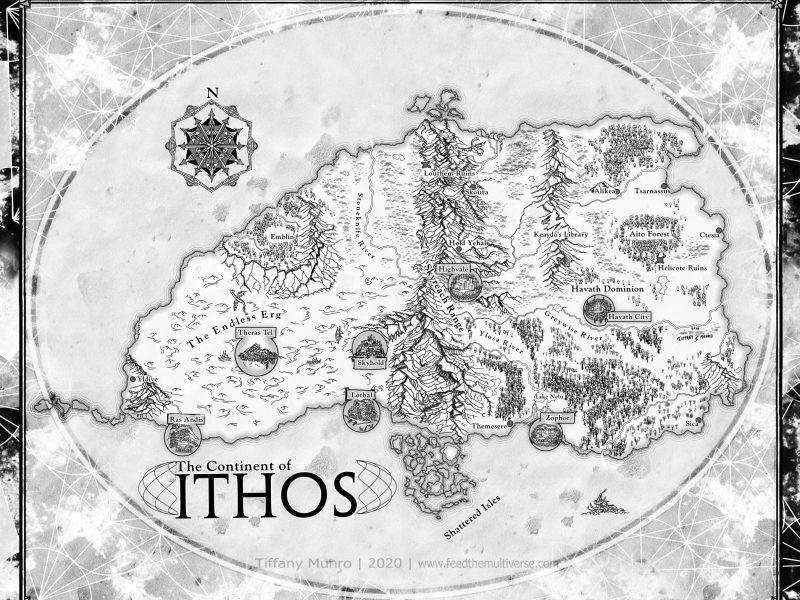 Continent of Ithos: Mage Errant Book 4 Map for John Bierce