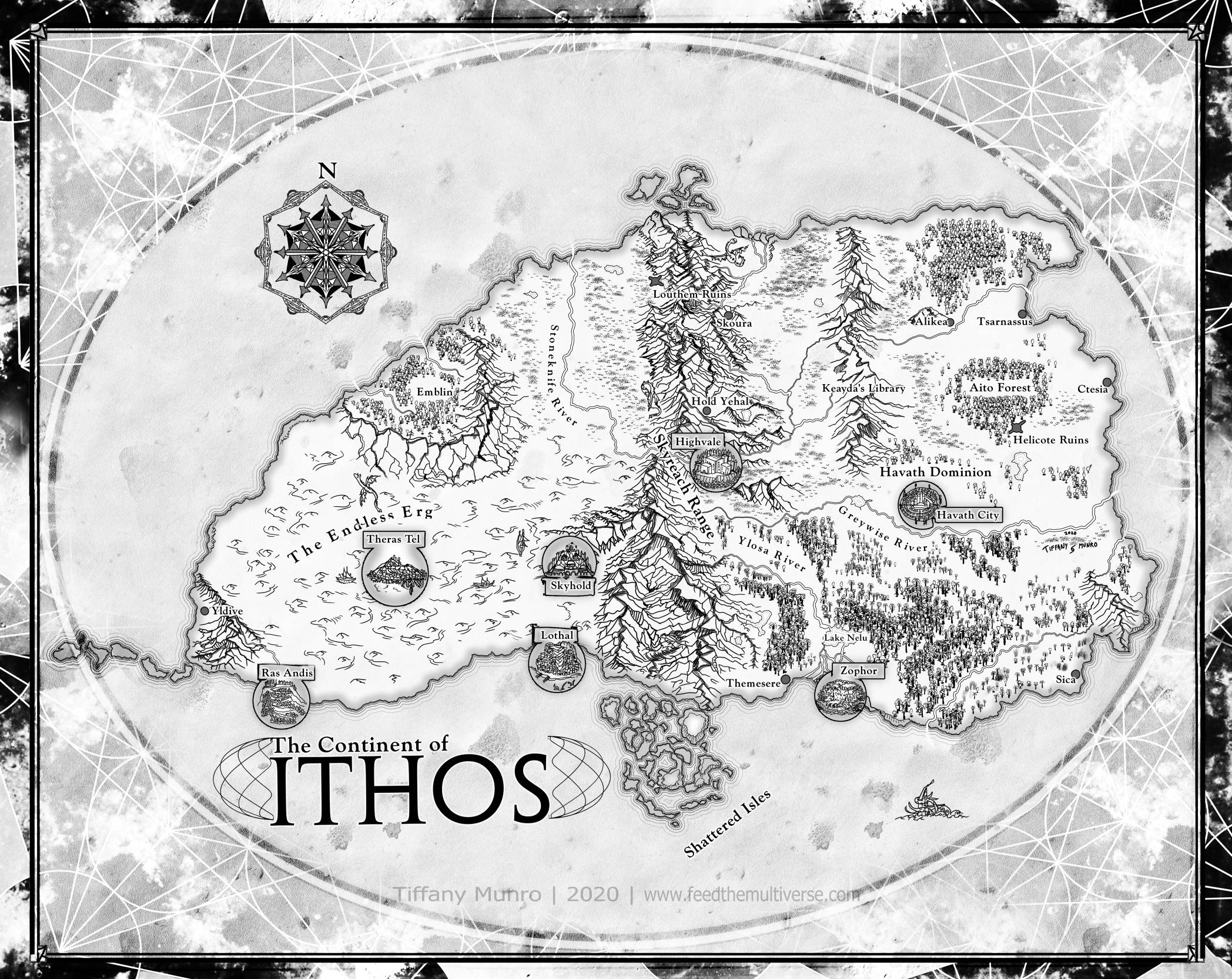 Continent of Ithos: Mage Errant Book 4 Map for John Bierce