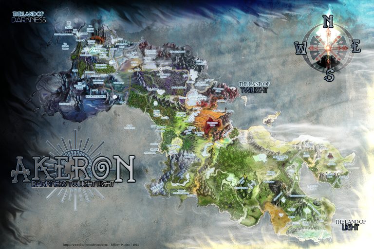 Akeron: The Light, Twilight and Dark Fantasy Continent Map