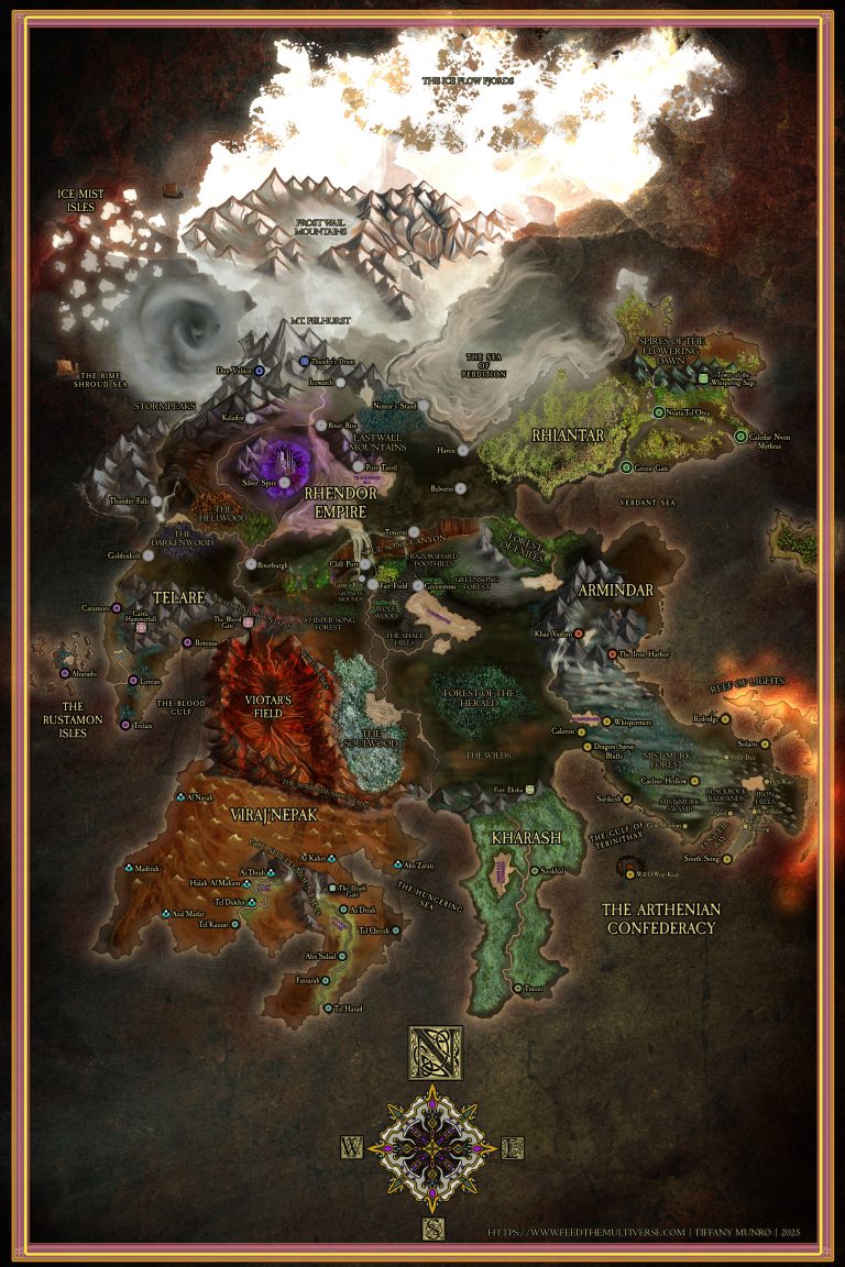Fantasy Continent and Region Maps for a Long-Running TTRPG Setting