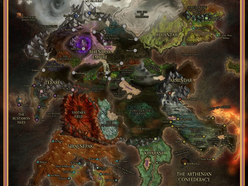 Fantasy Continent and Region Maps for a Long-Running TTRPG Setting
