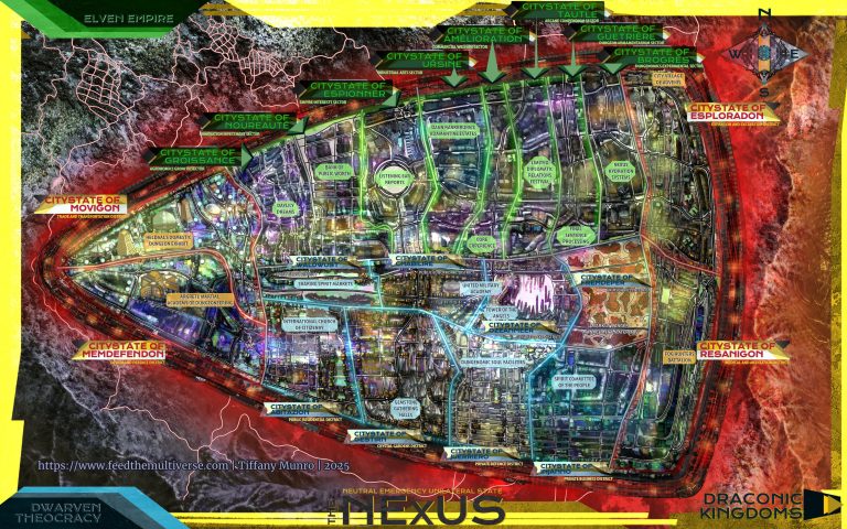 The Nexus: 8K Science-Fiction Megacity Map for a TTRPG