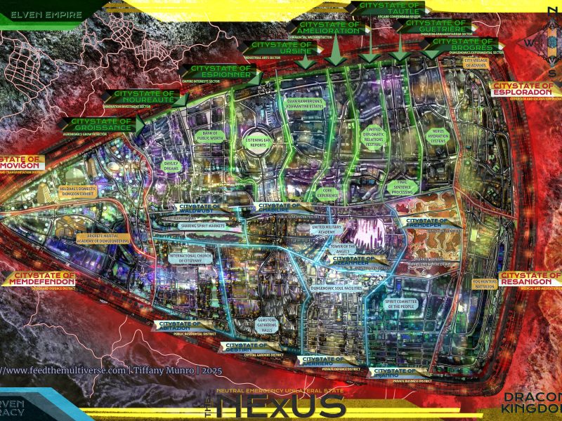 The Nexus: 8K Science-Fiction Megacity Map for a TTRPG